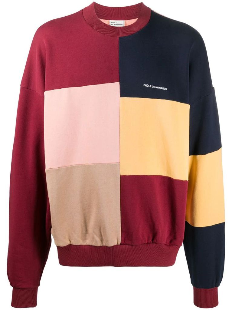 colour-block cotton sweatshirt