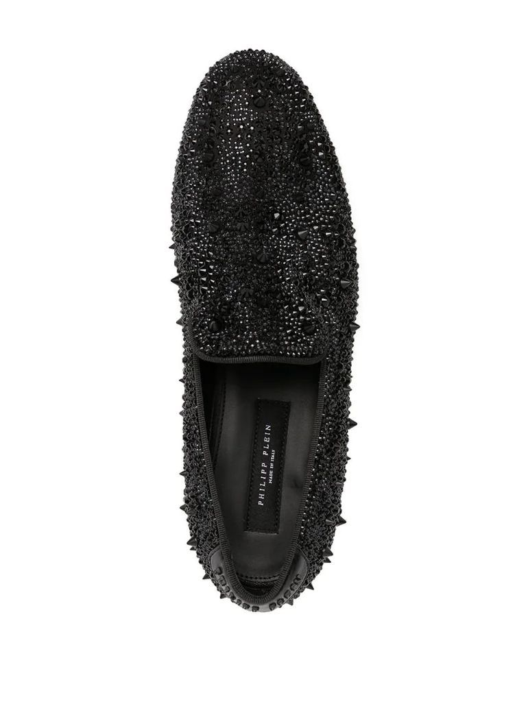 crystal-accented moccasins