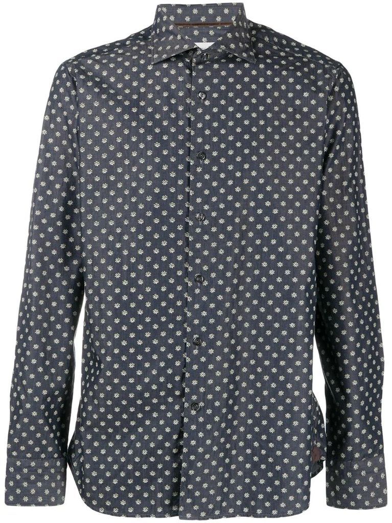 floral-print cotton shirt