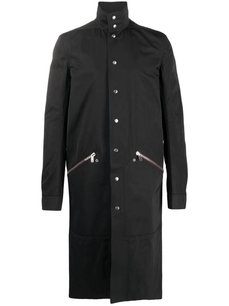 button-front mid length coat