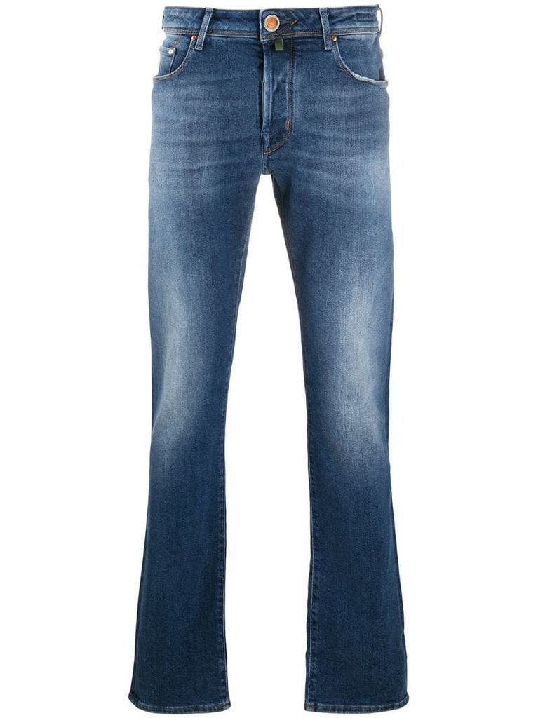 high-rise straight leg jeans