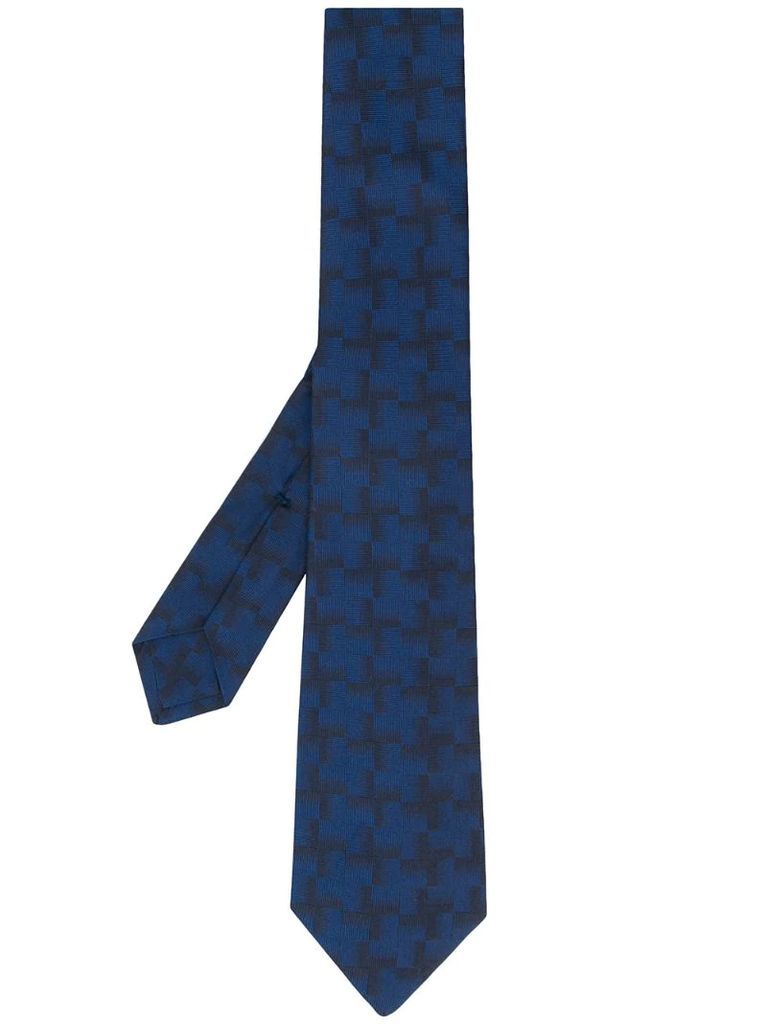 geometric-print pointed tie