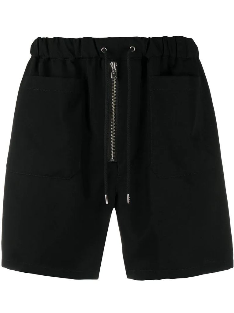 zip-front shorts