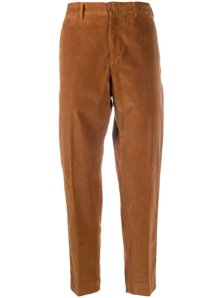 cropped tapered leg trousers