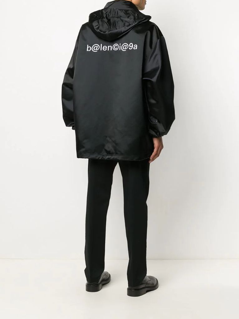 logo-print raincoat
