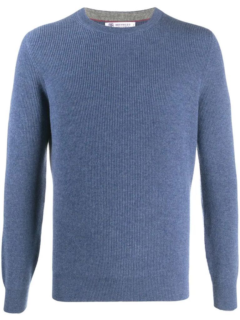 ribbed-knit cashmere jumper