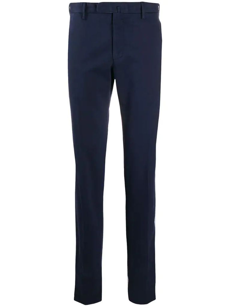 mid-rise tailored straight leg trousers
