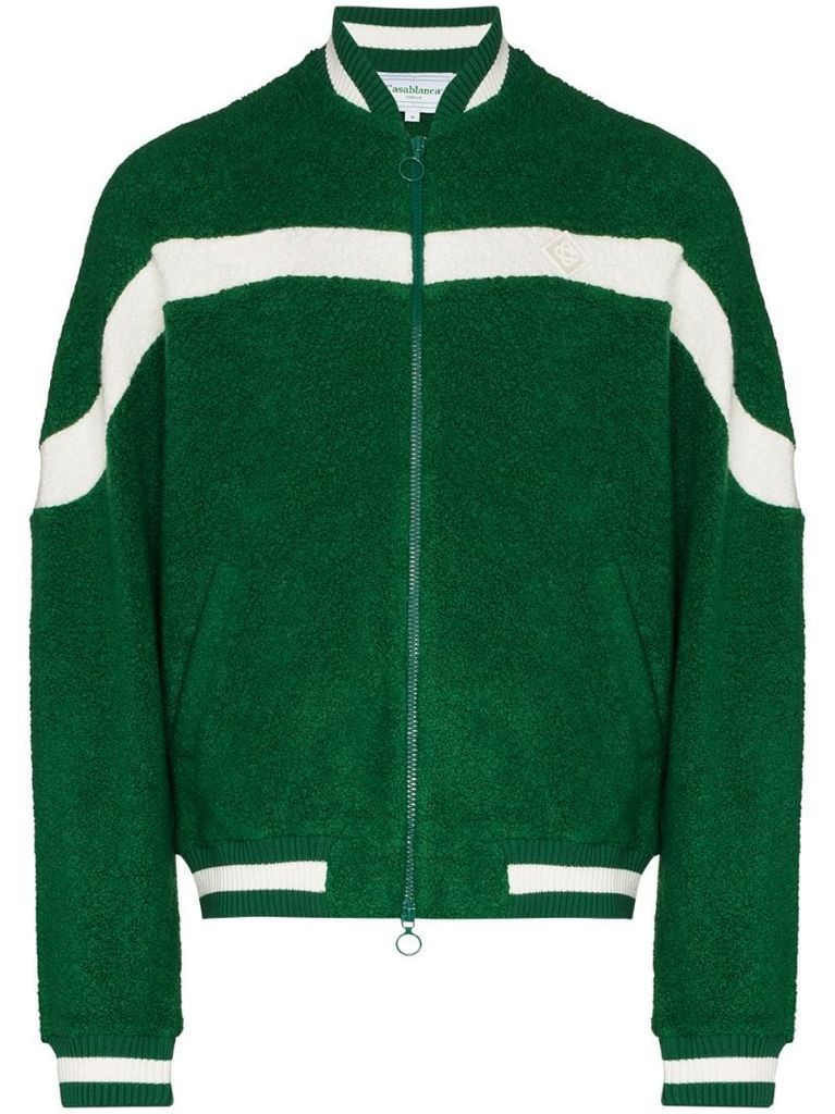 striped terry cloth track jacket
