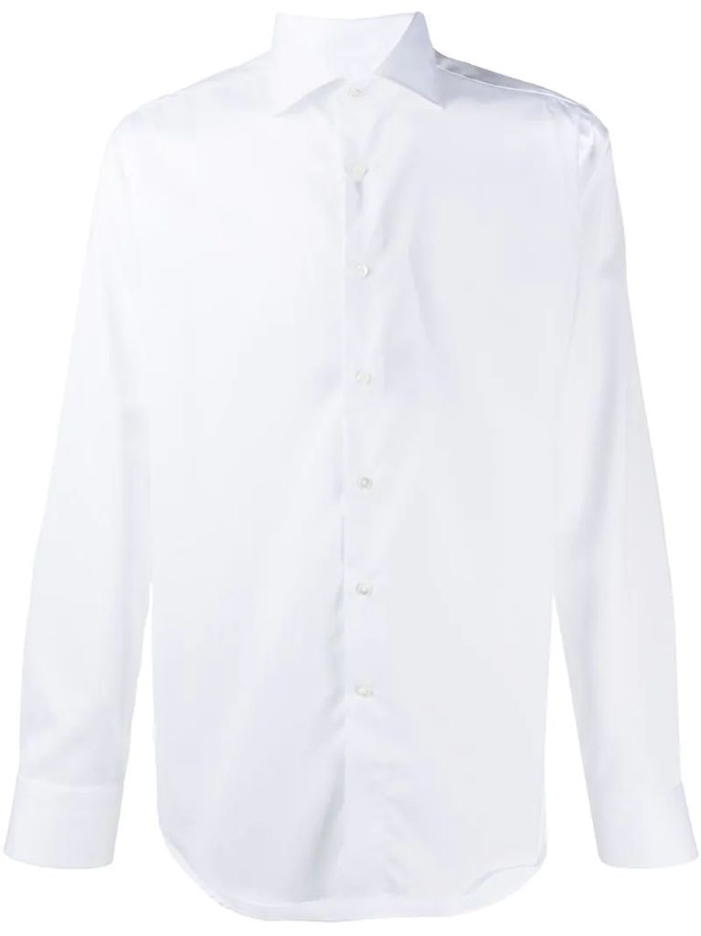tailored long-sleeved cotton shirt