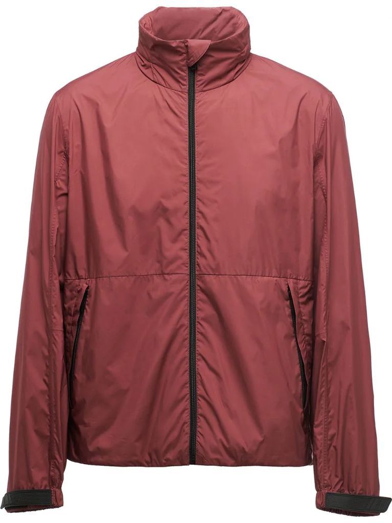 high-neck windbreaker jacket