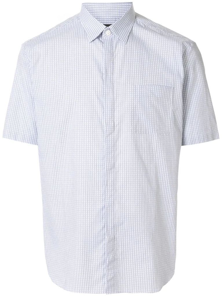 grid-print short-sleeved shirt