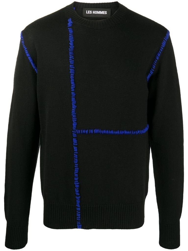 contrast stitch-embellished jumper