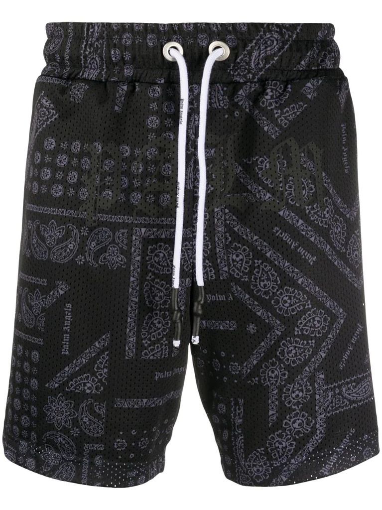 bandana-print drawstring shorts