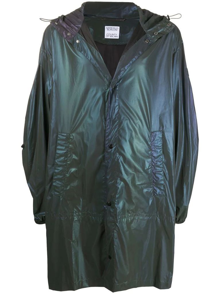 iridescent lightweight raincoat