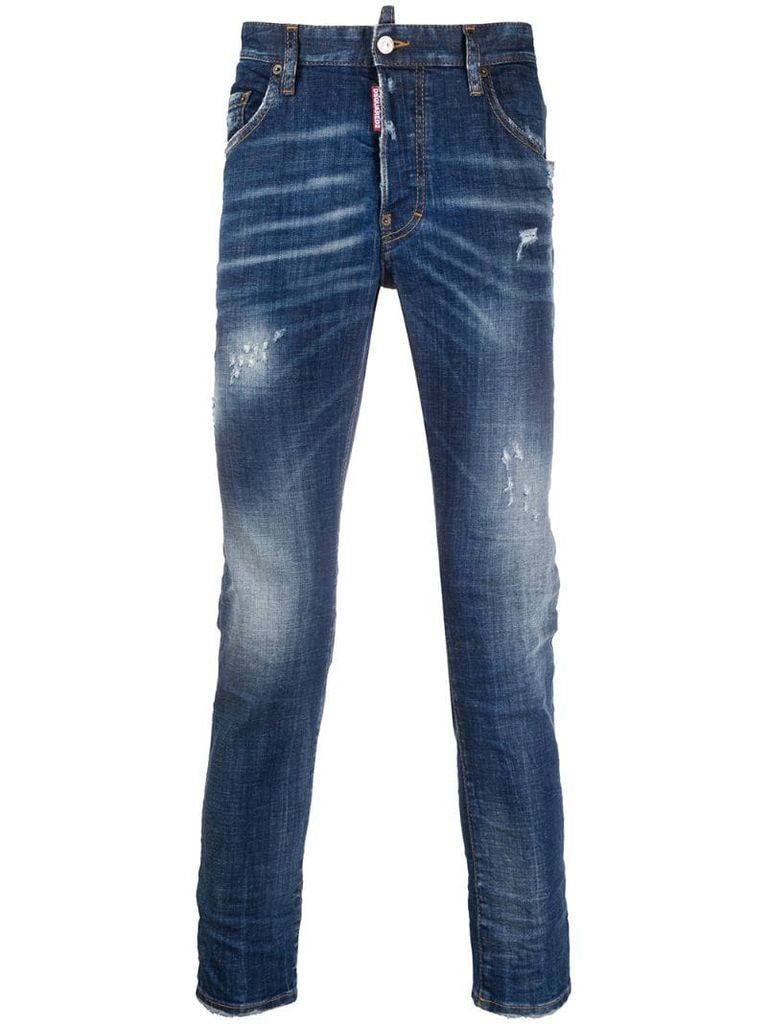 slim-fit high-waist jeans