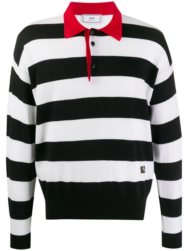 rugby striped polo shirt
