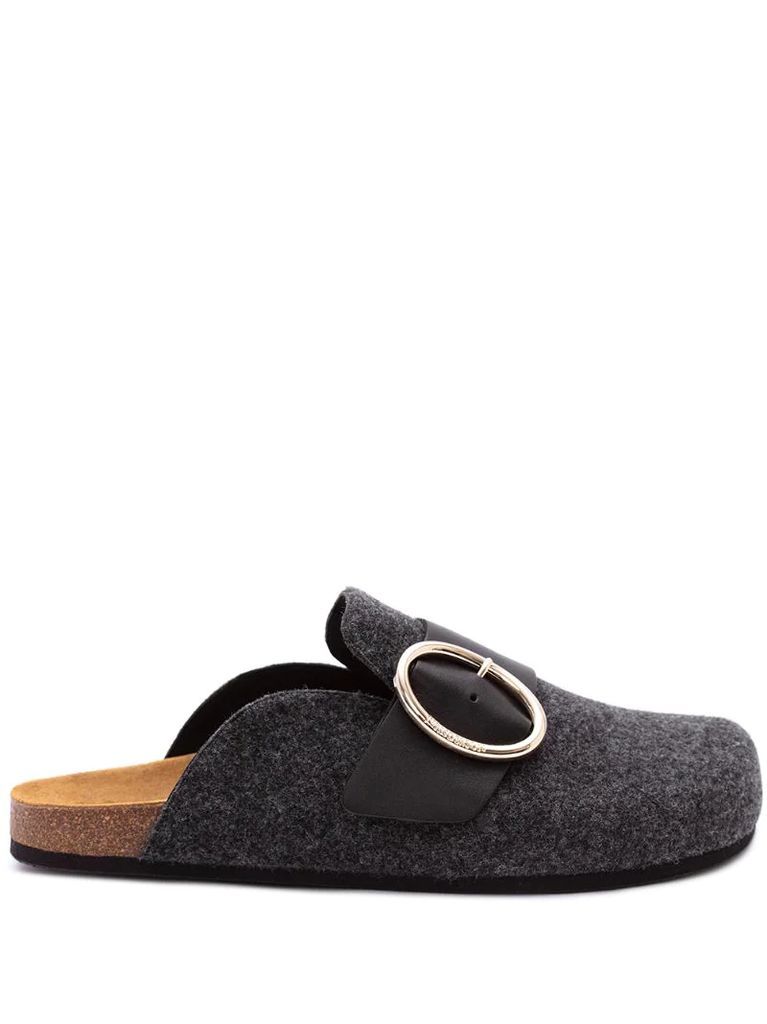 felt loafer mules