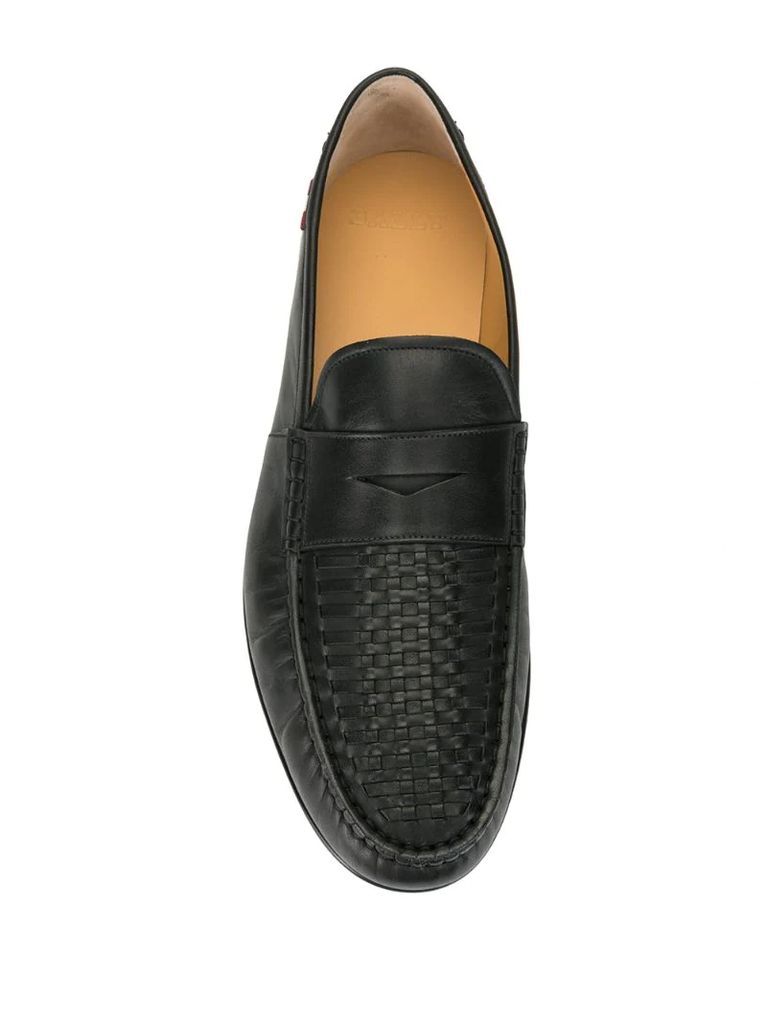woven-vamp penny loafers