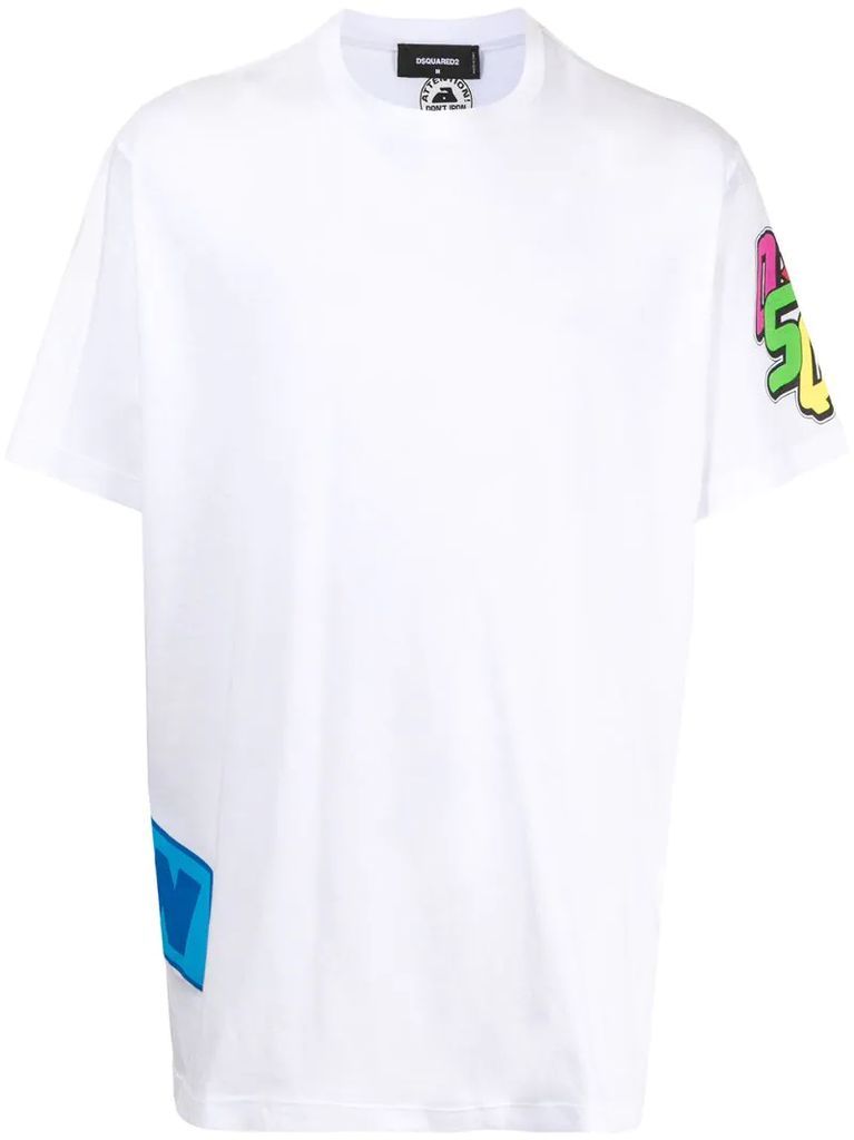 rainbow-print oversized T-shirt
