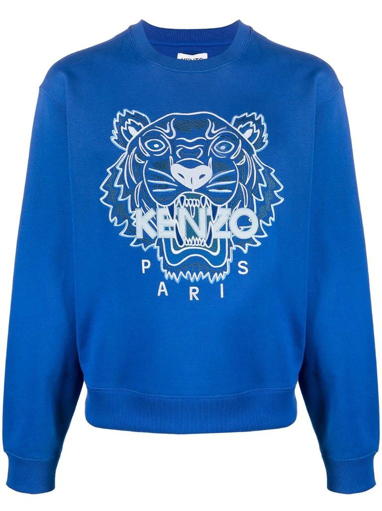 embroidered tiger logo sweatshirt