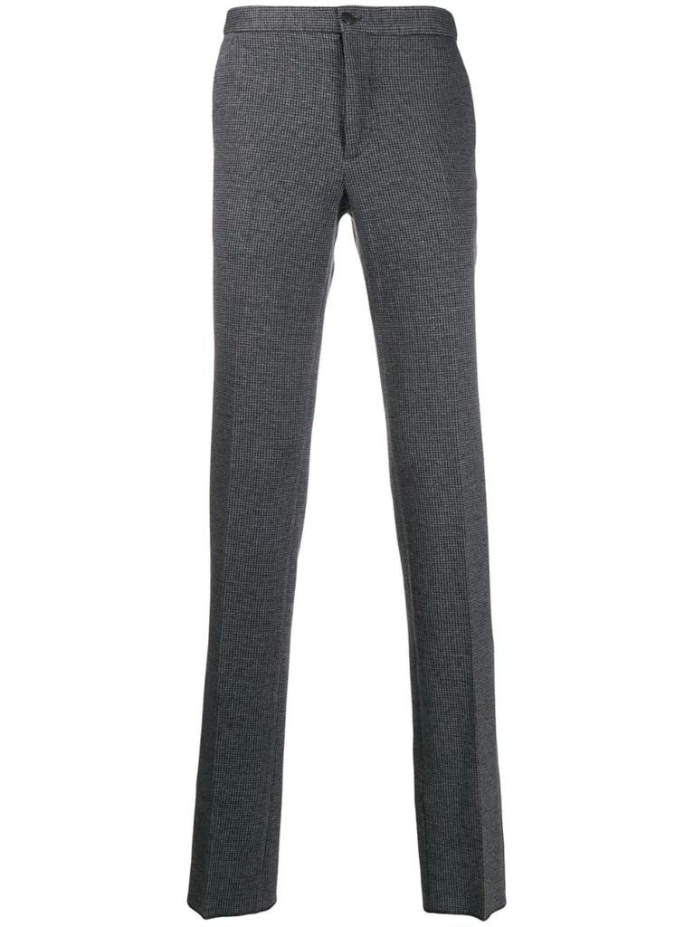 Houndstooth slim fit trousers