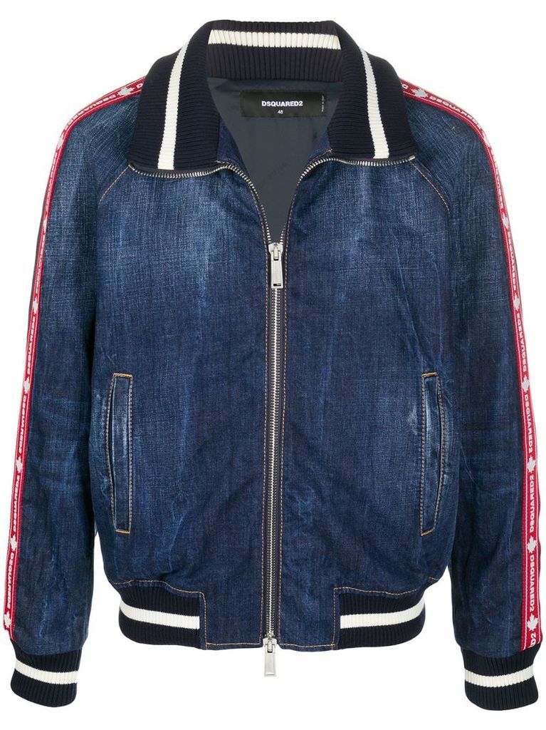 zip-up denim jacket