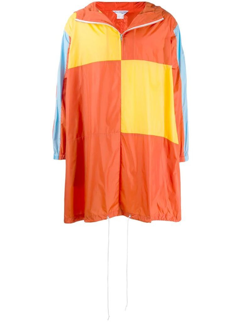 colour-block raincoat
