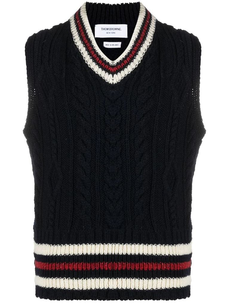 cable-knit vest
