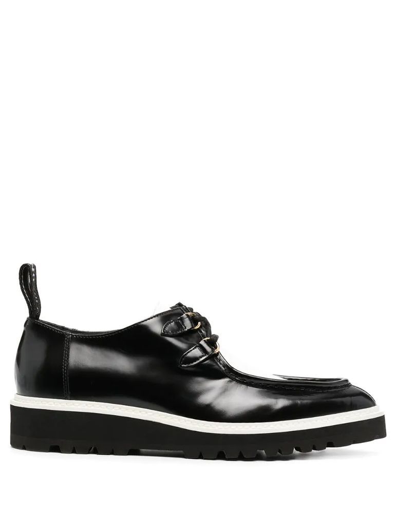 perforated calfskin lace-up shoes