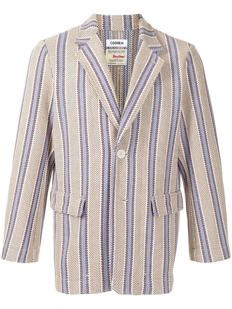 tech tweed striped blazer
