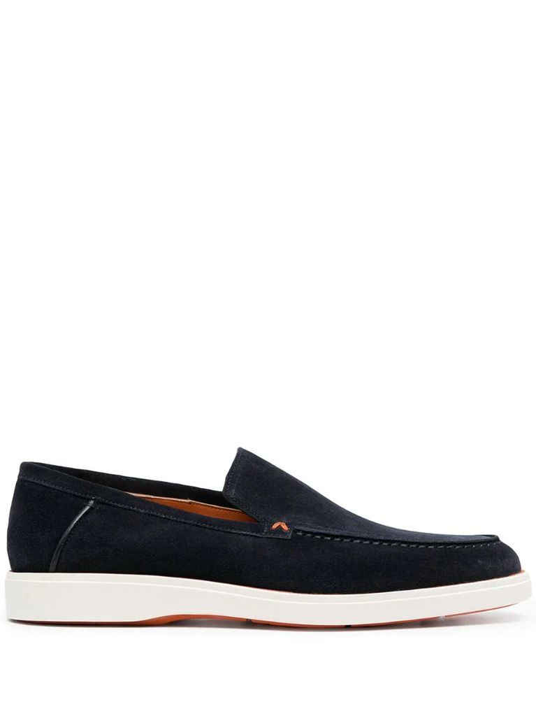 contrast sole loafers