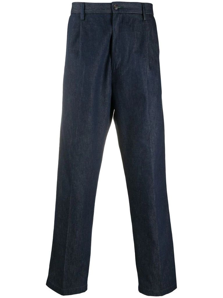 tapered denim trousers