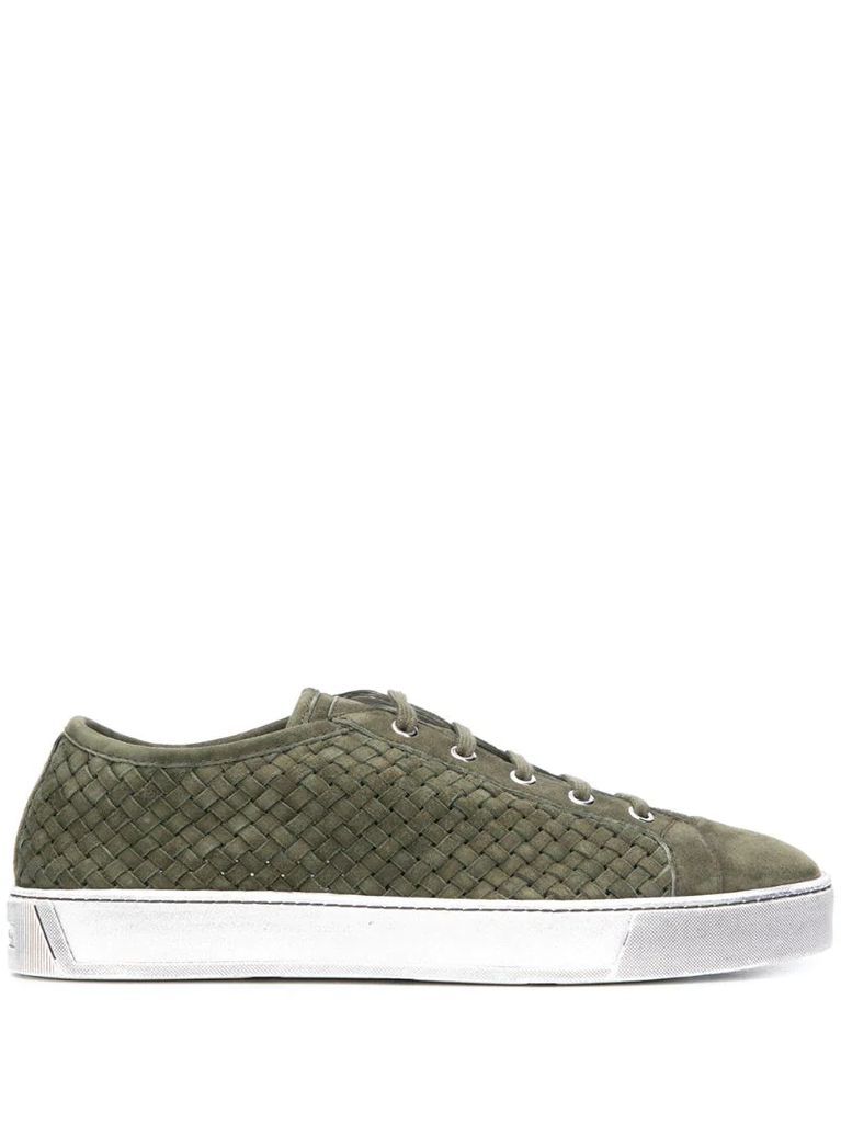 woven panel sneakers