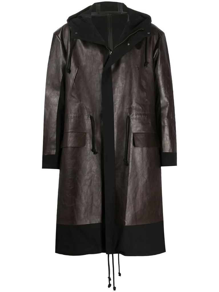 panelled mid-length coat