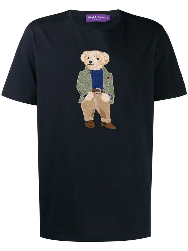 embroidered teddybear logo T-shirt