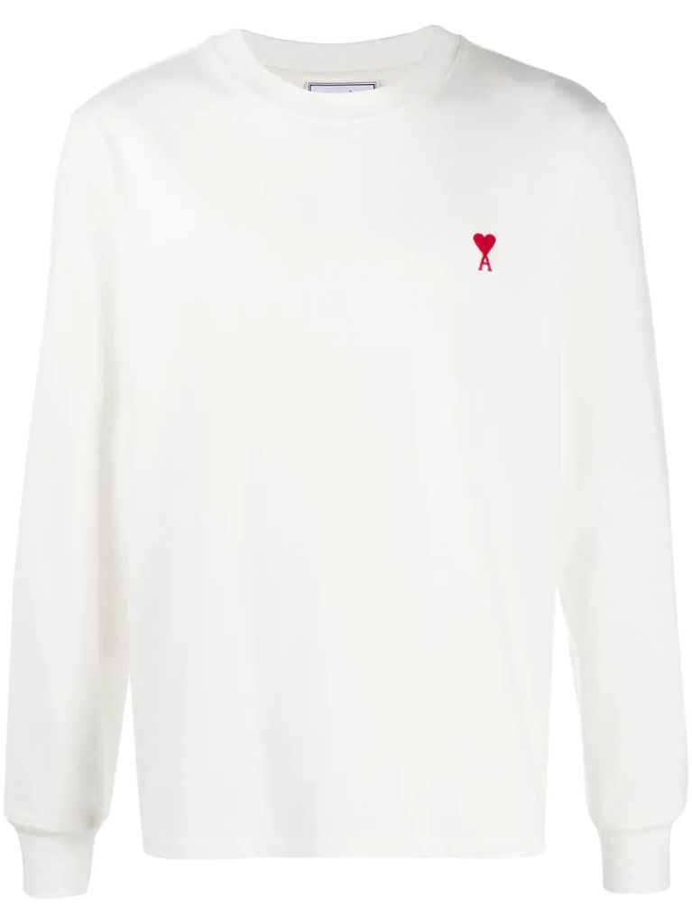logo-embroidered long-sleeve T-shirt