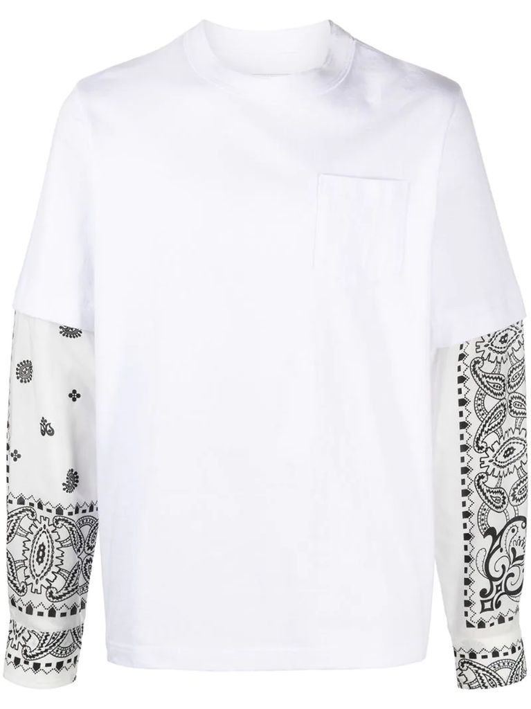 bandana-print panelled sweatshirt