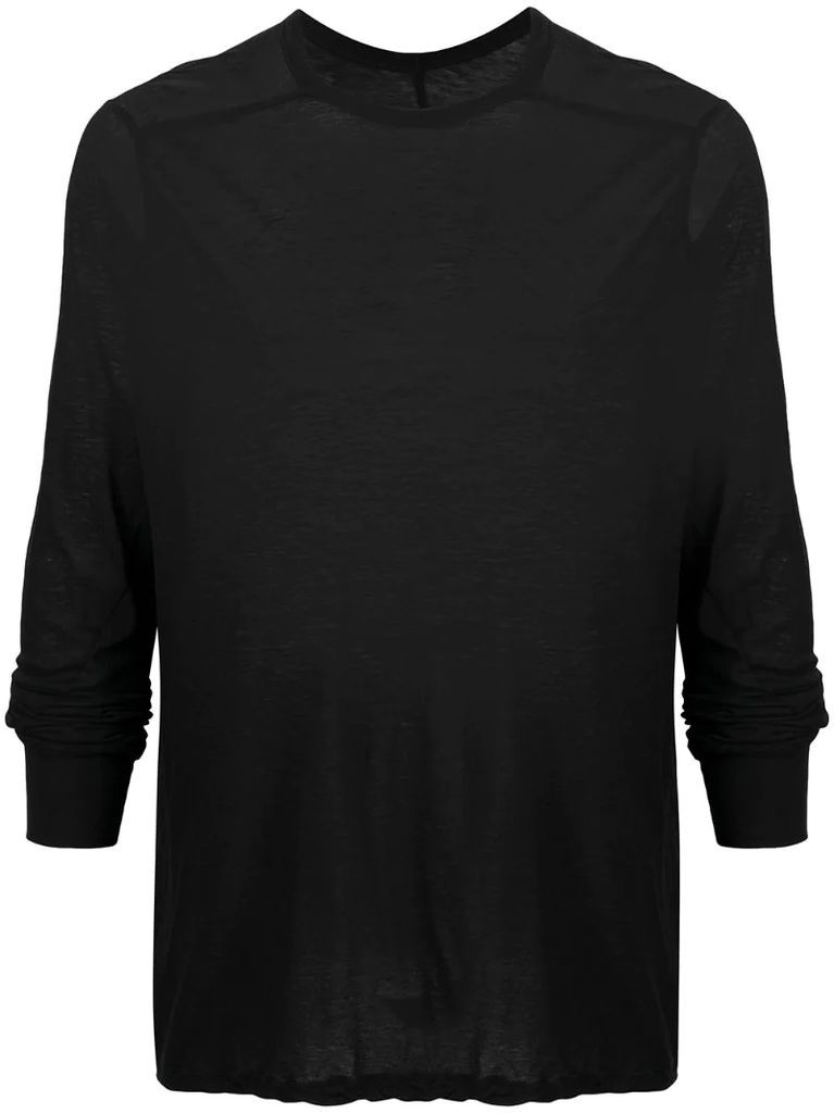 long-sleeved semi-sheer t-shirt