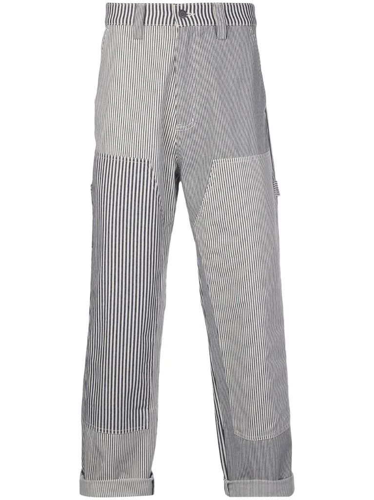 mixed stripe trousers