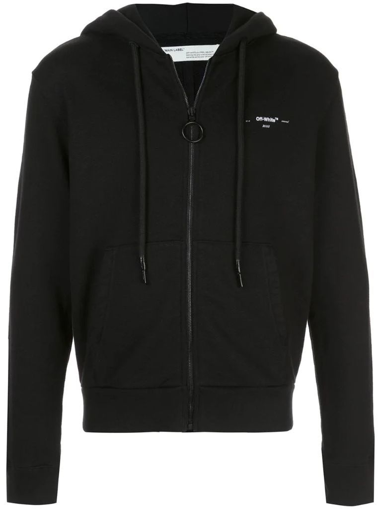 Arrows-embroidered zipped hoodie