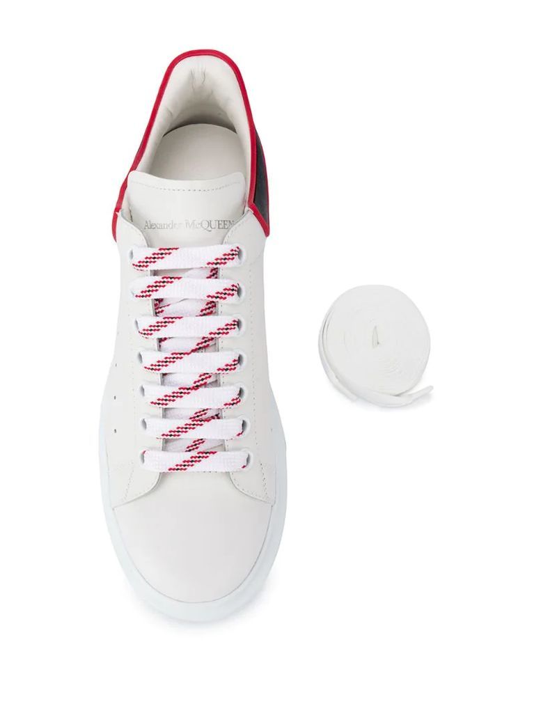 two-tone lace-up trainers