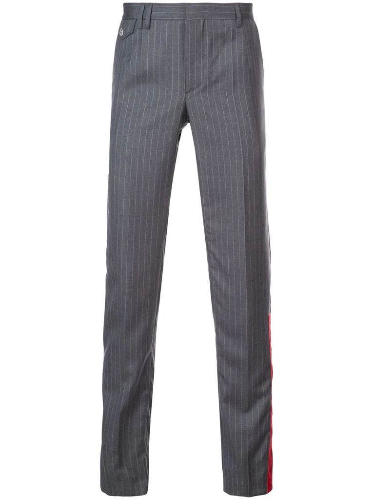 pinstripe tailored trousers