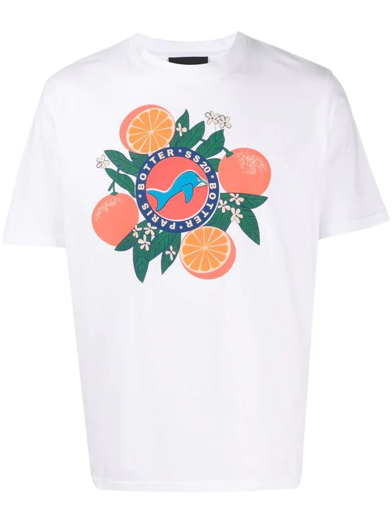 Orange print T-shirt