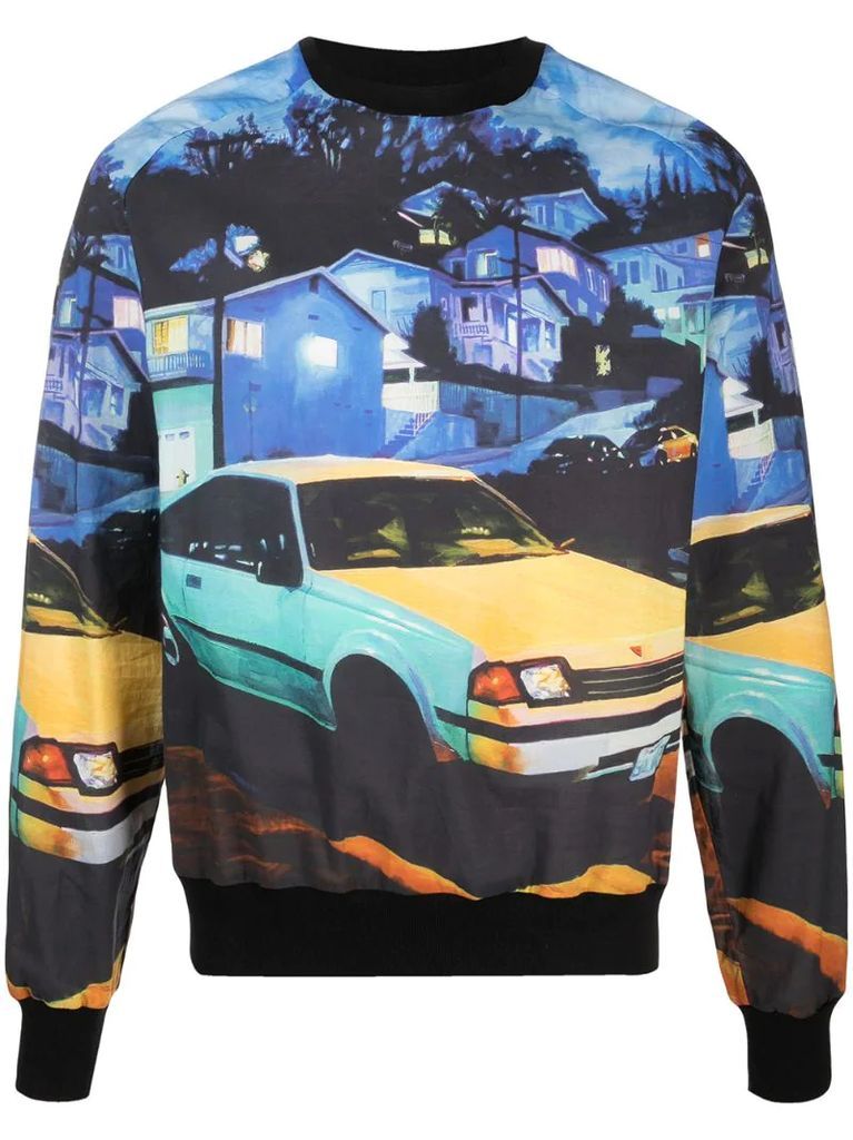 car print cotton sweatshirt
