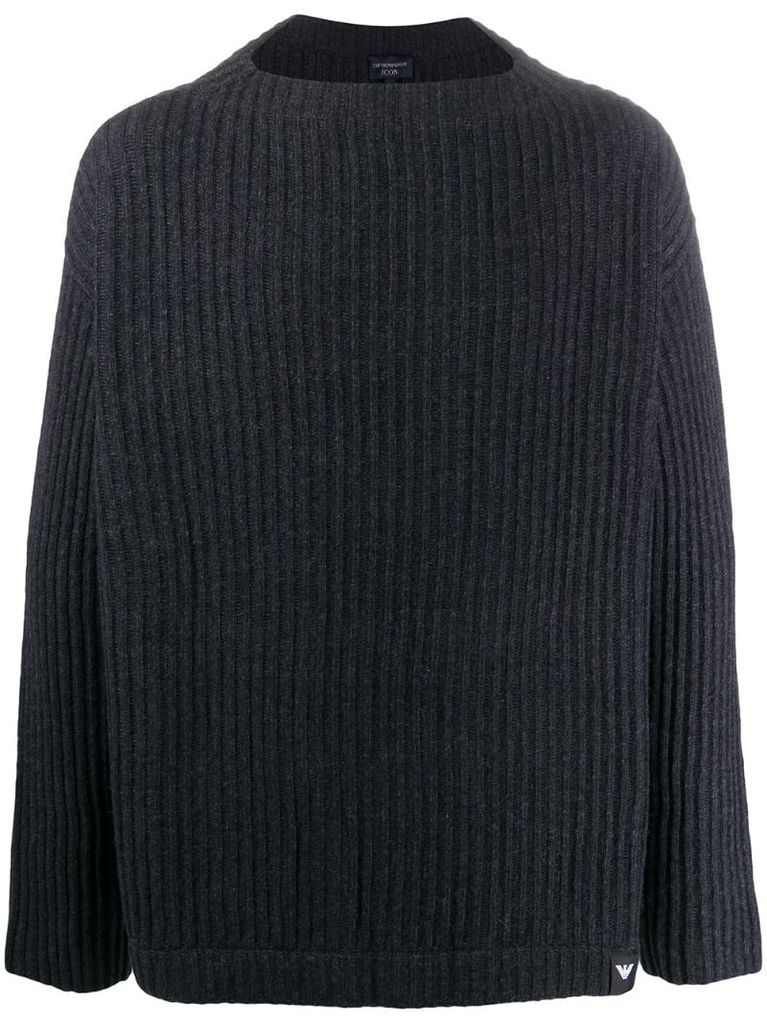 crew neck chunky-knit jumper