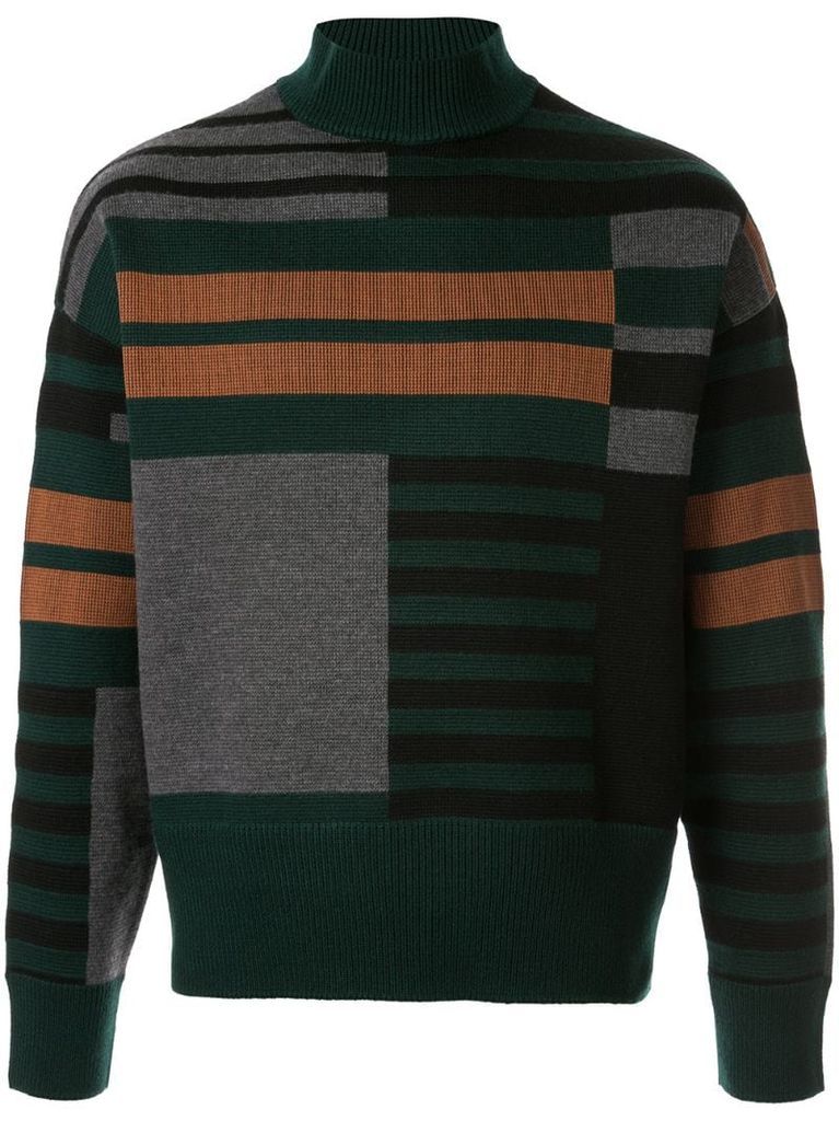 geometric knitted jumper