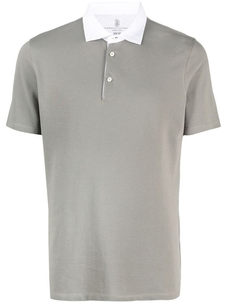 contrast short-sleeve polo shirt