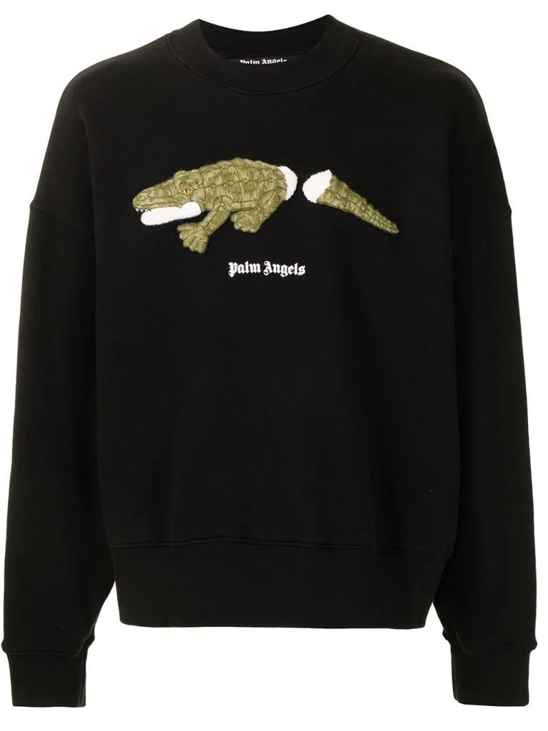 crocodile motif-embroidered sweatshirt
