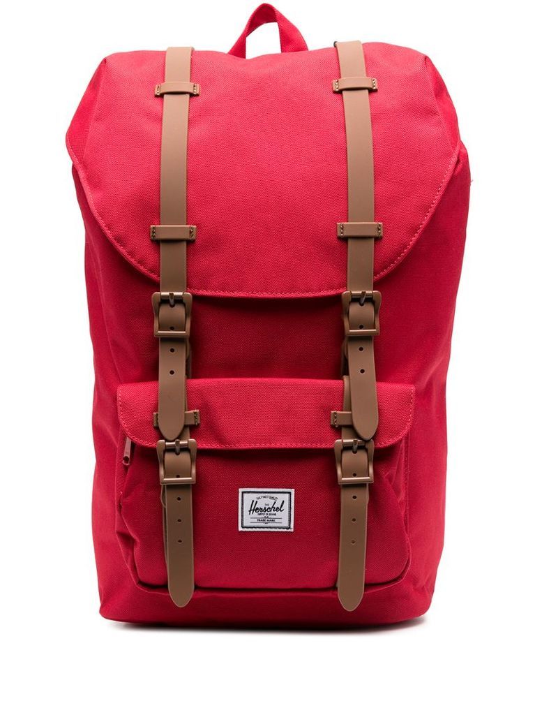 satchel buckle-fastening backpack