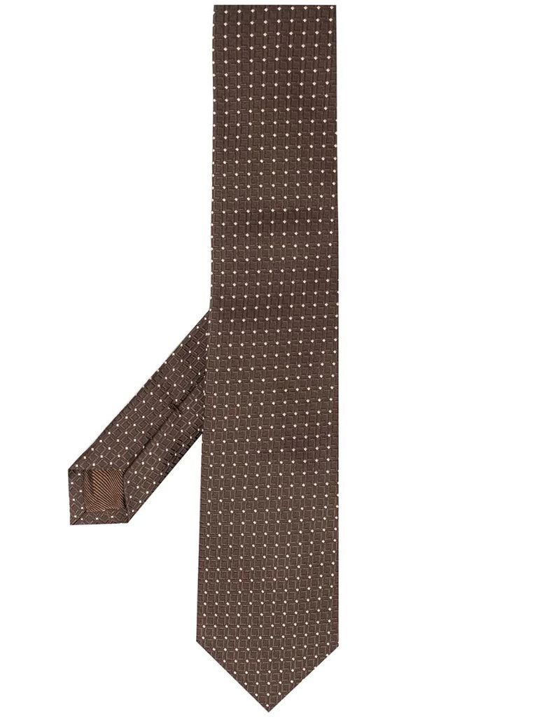 square embroidered tie